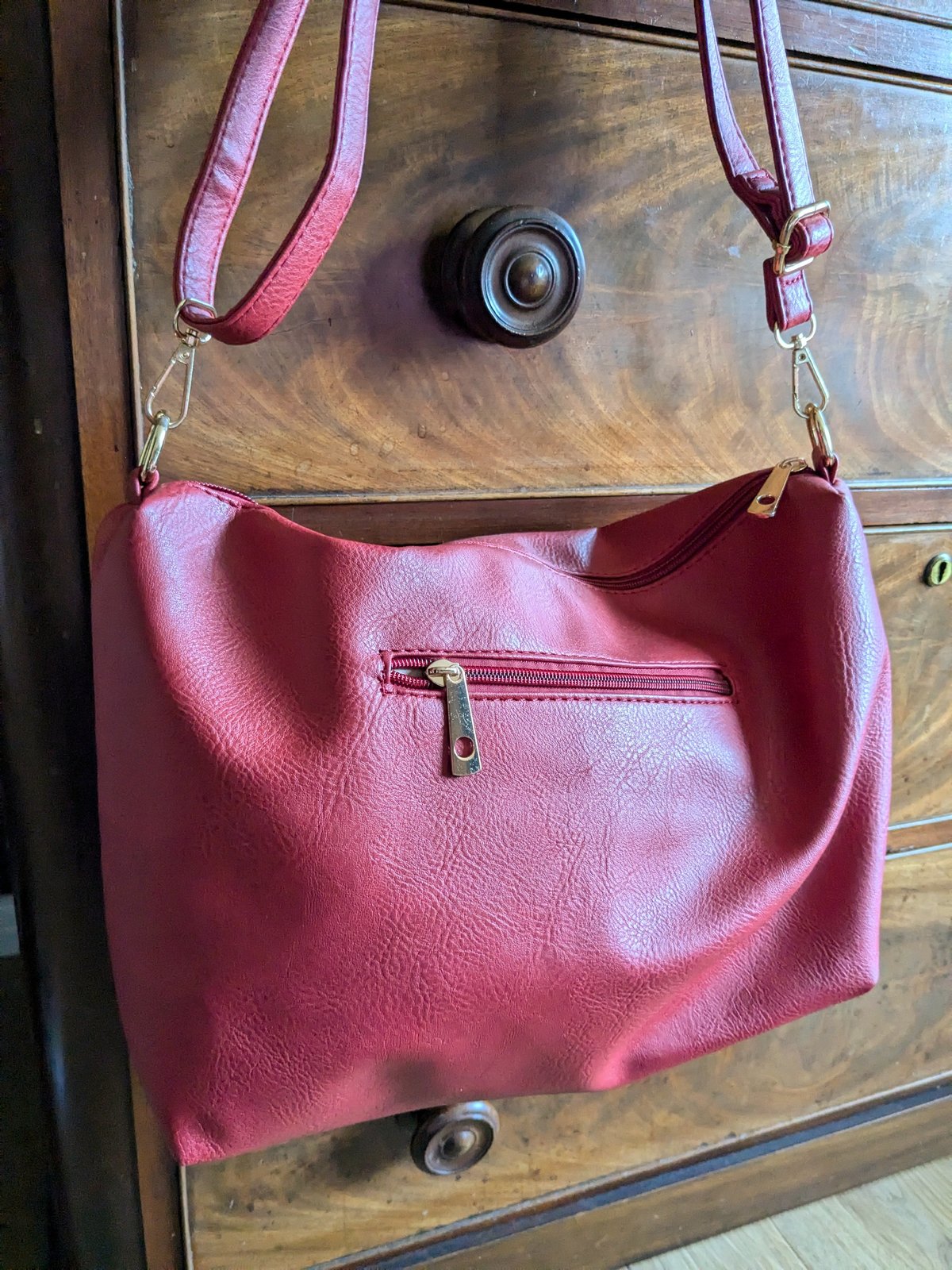 Image of Red Upcycled Swan Lake Crossbody Bag