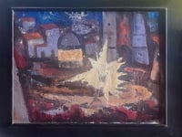 Image 3 of “Fiesta”, Mid Century Oil Composition on Paper