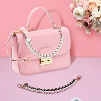 Image 3 of 1pc wallet extension chain bag accessory, 2pcs imitation short handle replacement strap for handbag 