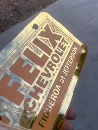 Image 2 of GOLD & PINK FELIX CHEVROLET ICONIC LICENSE PLATE