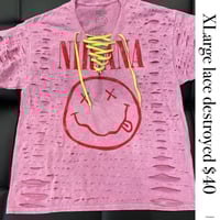 Xlarge Nirvana pink lace destroyed