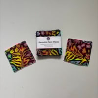 Image 2 of Neon Animal Print Reusable Makeup Remover Pads (Pack of 4) – Eco Friendly Washable Face Wipes