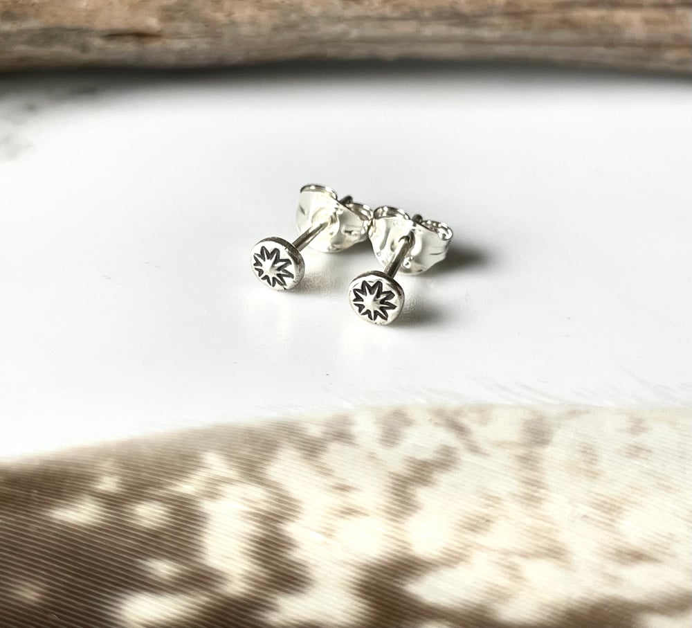 Two Pairs Of Handmade Studs - Star And Crescent Moon Studs Sterling Silver 925