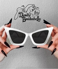 Image 1 of Deadly Bombshell- White Cat Eye Sunglasses 