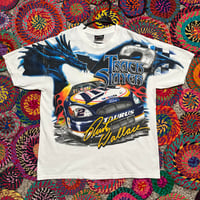 Image 1 of 90s Rusty Wallace "Track Slayer" Blue AOP Size Large 24.5x30.5 (Fits XL)