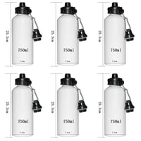 Image 10 of 6PCS/Lot 400/500/600/750ml White Blank Sublimation Water Bottle with Carabiner Aluminum Leakproof Ke