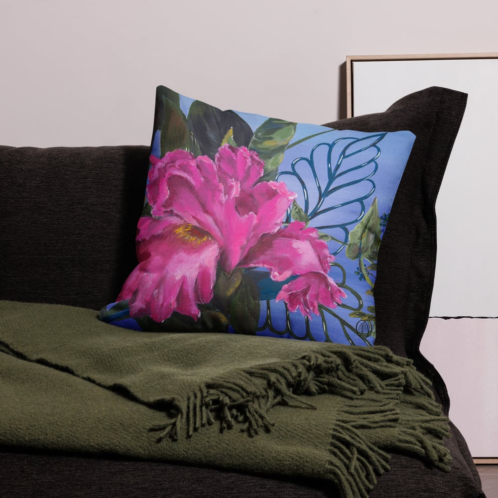 Image of Pink Iris Pillow