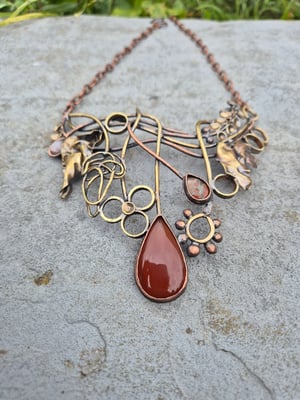 Carnelian flowers necklace 