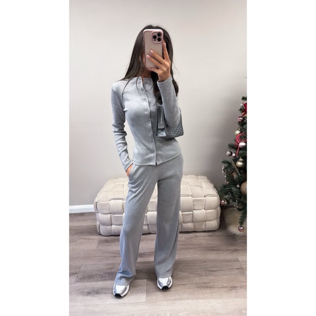 Grey Ribbed Co Ord 