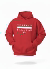 Image 5 of YB Red Heavy Blend Fleece Pullover Hoodie