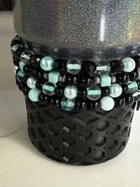 Image 2 of Mint and Black | Midnight Glitz Tumbler Bracelet Stack