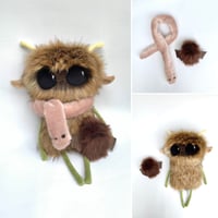 Fall Friends - Muck, Wriggles the werm scarf and Waddles the lil brown batling 