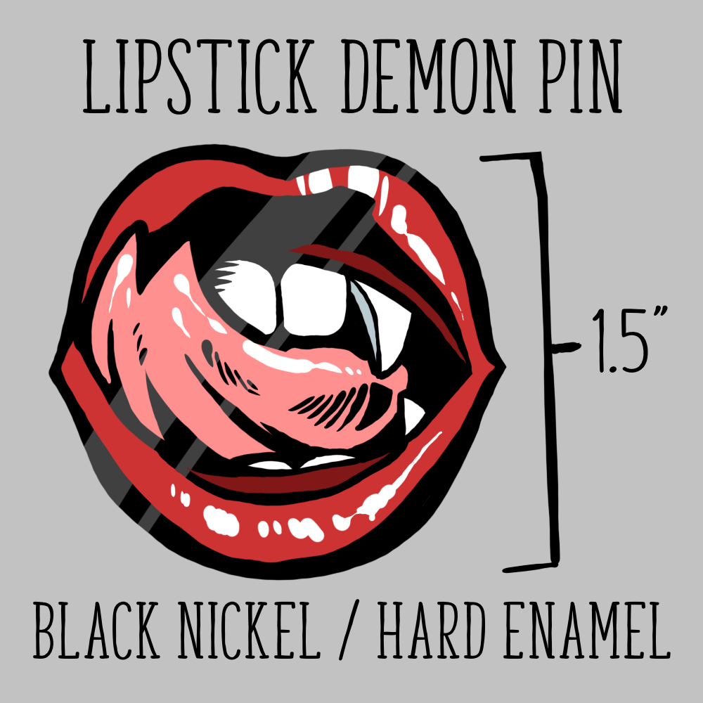 Lipstick Demon Pin