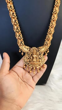 Image 2 of Malika-Temple Jewelry Necklace Set Featuring Goddess Laxmi