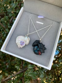 Image 2 of Hearts & Stars Night & Light Dragon Necklace Set