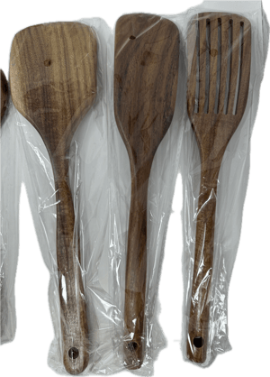 Image of Tilly Living 10 Piece Teak Wood Utensil Set and Danish Dough Whisk -NEW