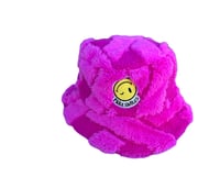 Pink fuzzy bucket hat 