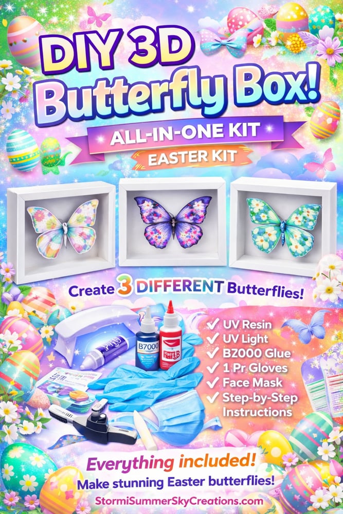 Image of DIY 3D UV Resin Easter Butterfly Box