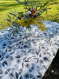 Image 3 of Tablecloth - JP Eucalyptus Blossom (Grey/Blue/White)