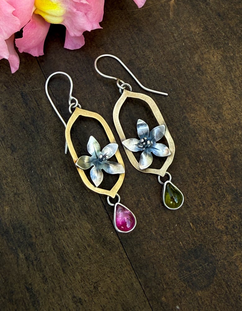 Image of Apple Blossom Bounty Mismatch Earrings