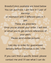 Image 2 of CUSTOM CAT face earrings 