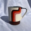 Retro White Rainbow Ceramic Mug