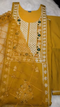 Image 3 of KSV81103-3Pcs Soft Roman Silk Kurtha Set