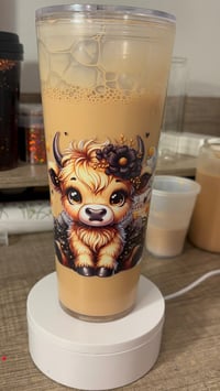 Image 2 of Coffee effect highland cow tumbler 