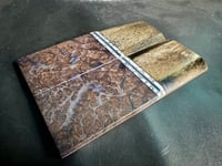 Image 3 of Giraffe Bone & Blue Redwood Burl Segmented Knife Scales