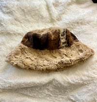 Image 3 of Satin lined Cheetah Faux Fur Bucket Hat