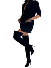 Image 1 of Suede Mini Blazer Dress