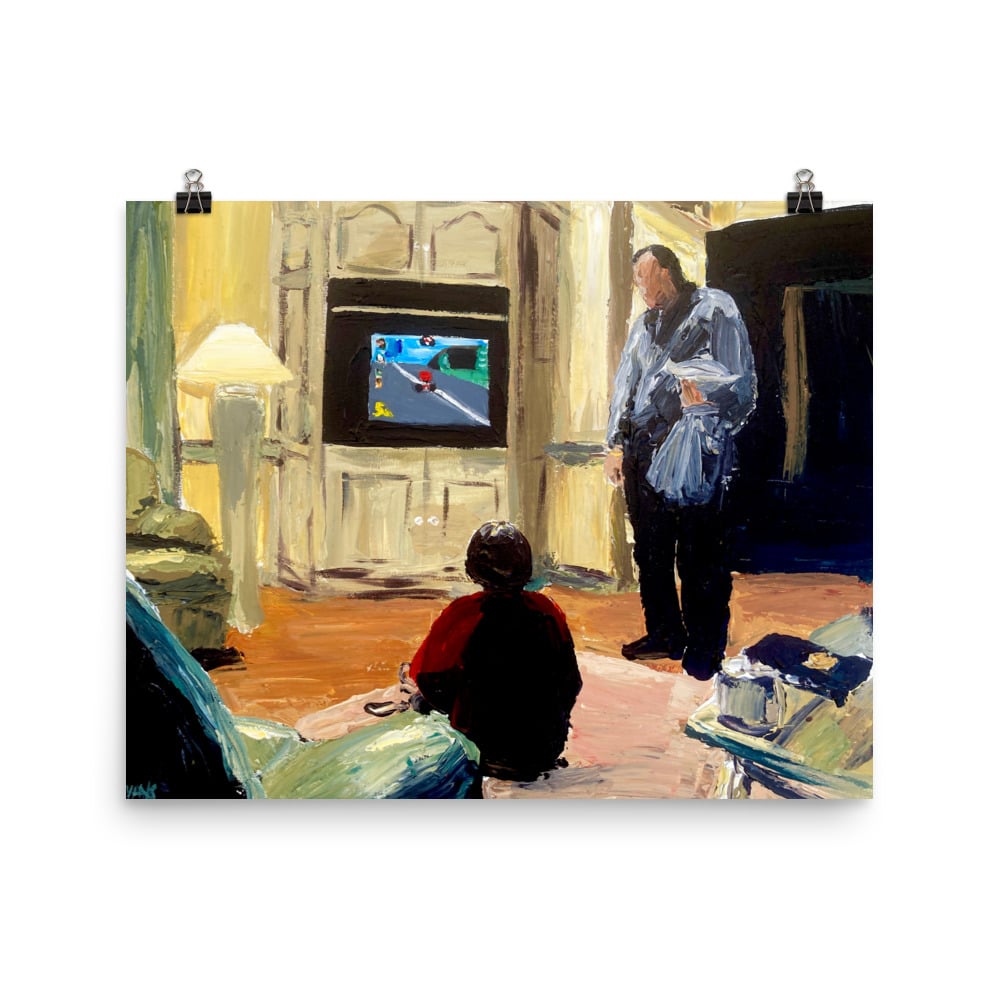 Image of A.J. Working on a high score. Prints