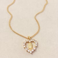 Image 2 of WS Heart Virgin Mary Necklace 