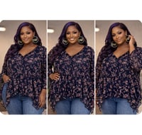 Image 4 of New Sz 18/20 Lane Bryant Sheer Floral Top #801*8