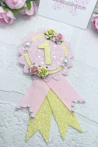 Lemon & Baby Pink Birthday Badge