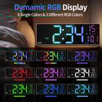 Image 17 of LED Wall Clock with Weather and Day Indicator