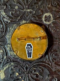 Image 3 of Vintage Brooches- 1800's bible page & preserved baby spider webs - D