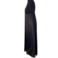 Image 4 of Vintage 70s Black & Gold Maxi Gown by Flair Lingerie Dianne Keesee  Size Small 