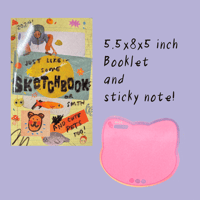 Image 1 of Sketchbook Booklet + Cat Sticky Note