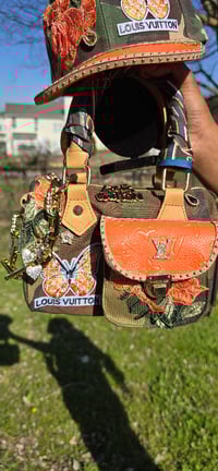 Image 2 of Mini Orange & Camo Gorg girl speedy with matching hat