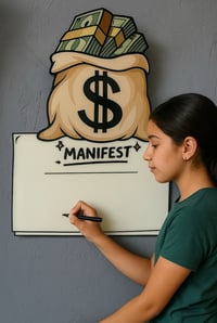 Image 2 of Manisfest dry erase resin art 