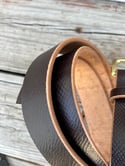Horween Leather Belt - Dark Brown Winchester Hatch Grain Veg Tan - 1.5"