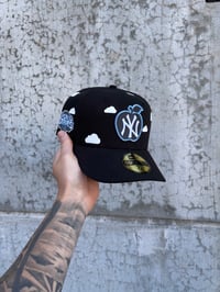 Image 1 of  SKY BLUE BRIM PARTLY CLOUDY NEW YORK YANKEES CUSTOM FITTED CAP