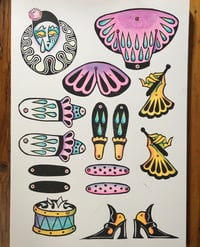 Image 2 of Cut-out-and-keep paper clowns, sad drummer