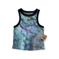 Image 1 of L Ladies Fitted Knit Contrast Tank in Mermaid Geode Ice Dye