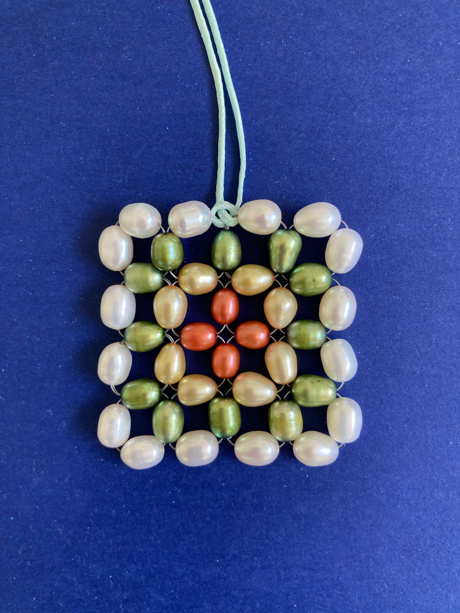Image of Pearl crochet pendant VI