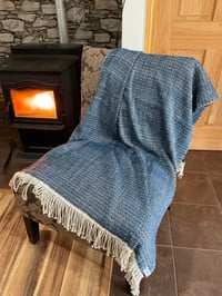 Image 1 of Handwoven “China Blue” Throw.