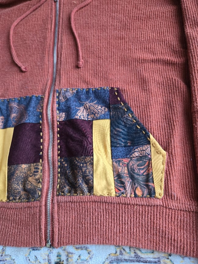 Medium Patchwork Zip Up Hoodie