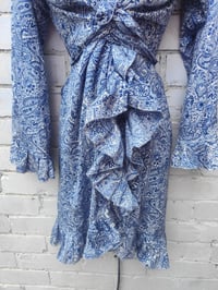 Image 2 of Wrap Dress- Henna Blue m-l