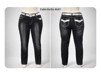 Image 1 of New size 18 drama gold black jeans with belt # 687*2